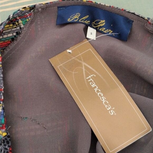 NWT Francesca's Blue Rain Embellished Shift Dress - Picture 11 of 15